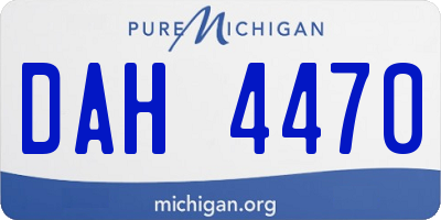 MI license plate DAH4470