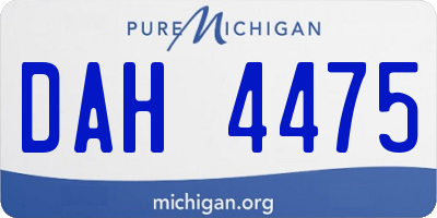 MI license plate DAH4475