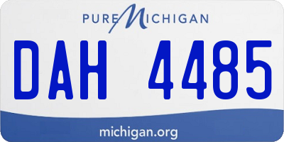 MI license plate DAH4485