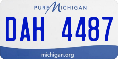 MI license plate DAH4487