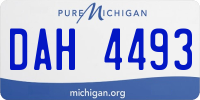 MI license plate DAH4493