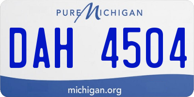 MI license plate DAH4504