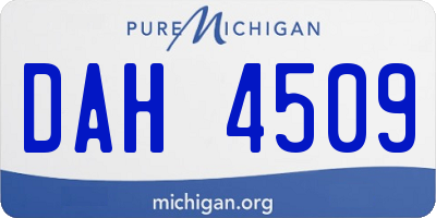 MI license plate DAH4509