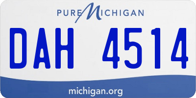 MI license plate DAH4514