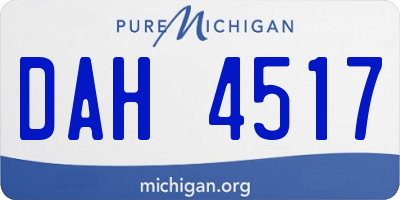 MI license plate DAH4517