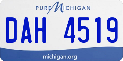 MI license plate DAH4519