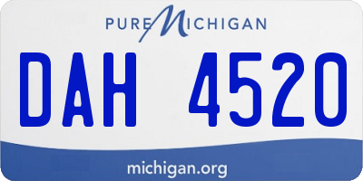 MI license plate DAH4520