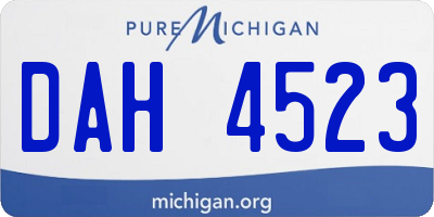 MI license plate DAH4523
