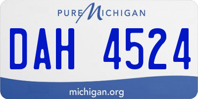 MI license plate DAH4524