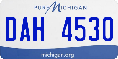 MI license plate DAH4530