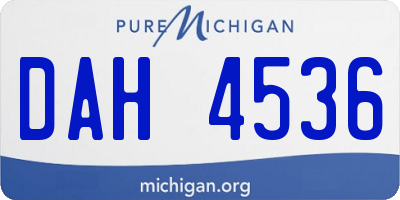 MI license plate DAH4536