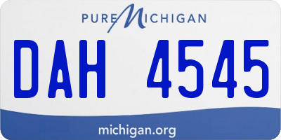 MI license plate DAH4545