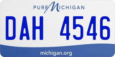 MI license plate DAH4546