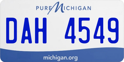 MI license plate DAH4549