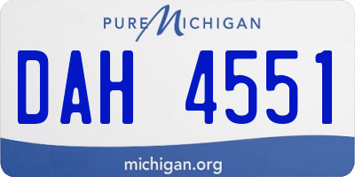 MI license plate DAH4551