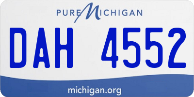 MI license plate DAH4552