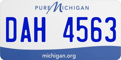 MI license plate DAH4563