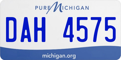 MI license plate DAH4575