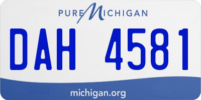 MI license plate DAH4581