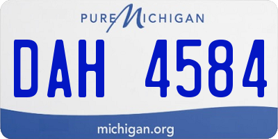 MI license plate DAH4584