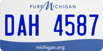 MI license plate DAH4587