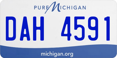 MI license plate DAH4591