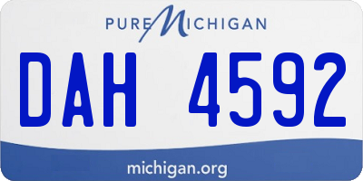 MI license plate DAH4592
