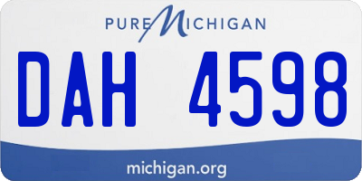 MI license plate DAH4598