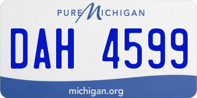 MI license plate DAH4599
