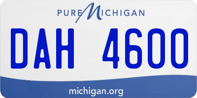 MI license plate DAH4600