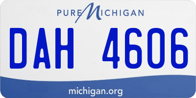 MI license plate DAH4606