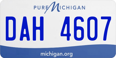 MI license plate DAH4607