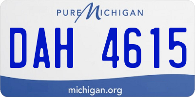 MI license plate DAH4615