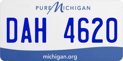MI license plate DAH4620