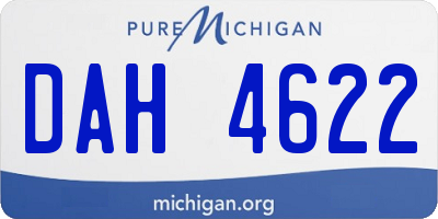 MI license plate DAH4622
