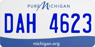 MI license plate DAH4623