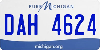MI license plate DAH4624