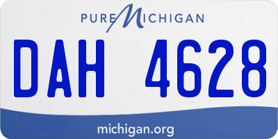 MI license plate DAH4628