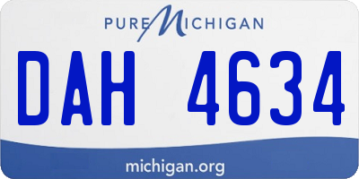 MI license plate DAH4634
