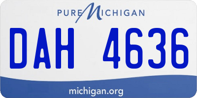 MI license plate DAH4636
