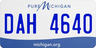 MI license plate DAH4640