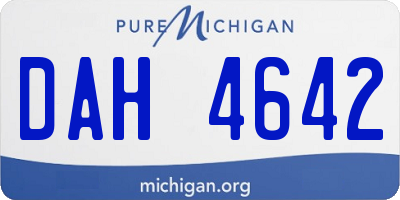 MI license plate DAH4642