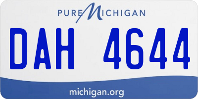 MI license plate DAH4644