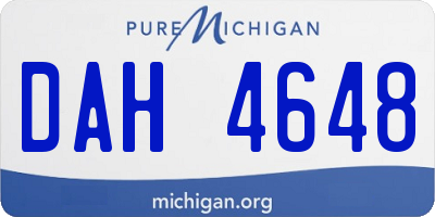 MI license plate DAH4648