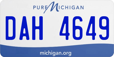 MI license plate DAH4649