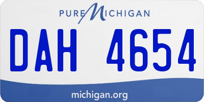 MI license plate DAH4654