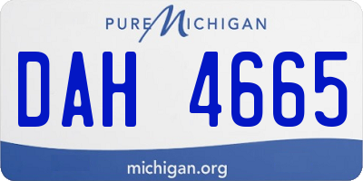 MI license plate DAH4665