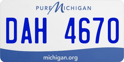 MI license plate DAH4670