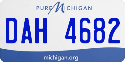 MI license plate DAH4682