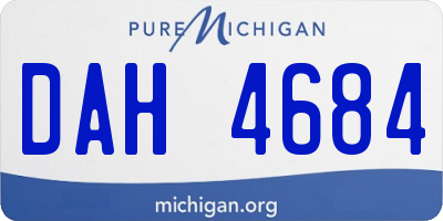 MI license plate DAH4684